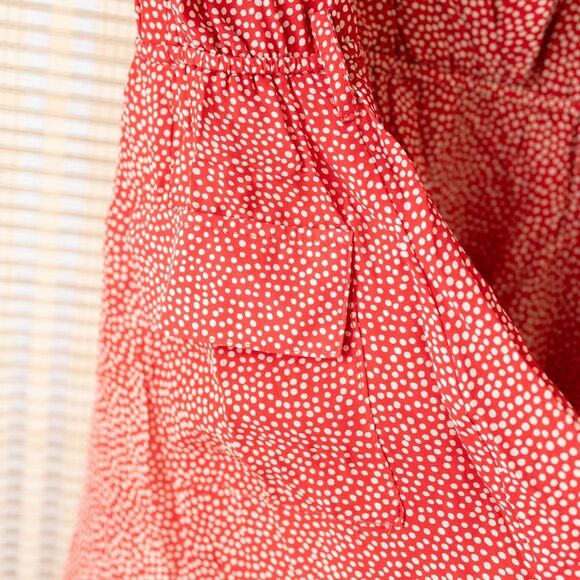 Red Dot Wrap Mini Dress Silk Barney’s Liquid New York Size 6 - Picture 5 of 7